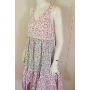Love Shack Fancy Target Camille Floral Sleeveless Tiered Midi Dress Sz S Cotton